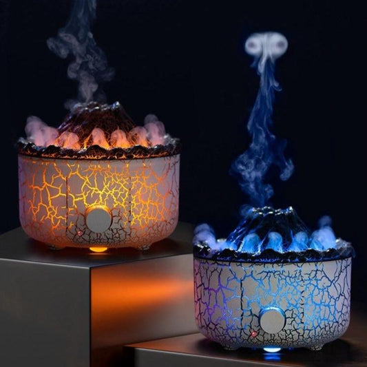 ᴵᴴ New Creative Volcano Humidifier Aromatherapy Machine Spray Jellyfish Air Flame Humidifier Diffuser