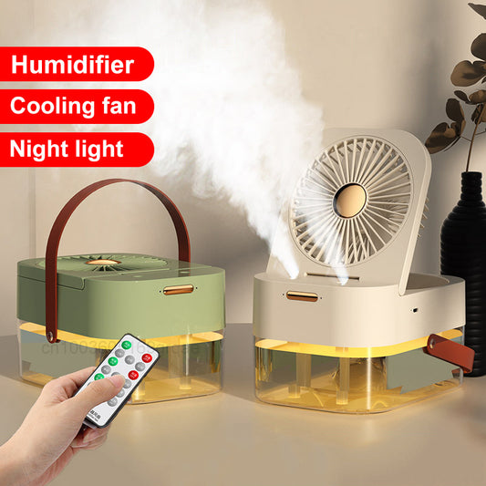 ᴵ Humidifier Spray Fan Portable Fan Air Cooler Air Humidifier USB Fan Desktop Fan With Night Light For Summer Home Appliance